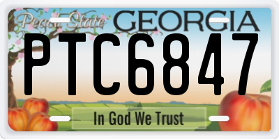 GA license plate PTC6847