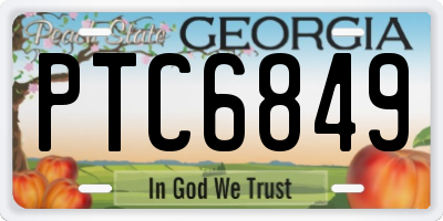 GA license plate PTC6849