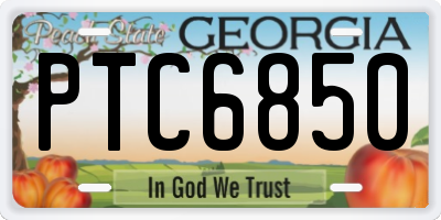 GA license plate PTC6850