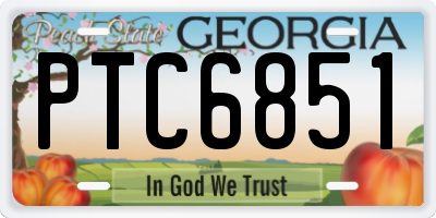 GA license plate PTC6851