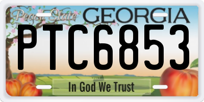 GA license plate PTC6853
