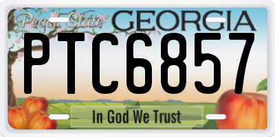 GA license plate PTC6857