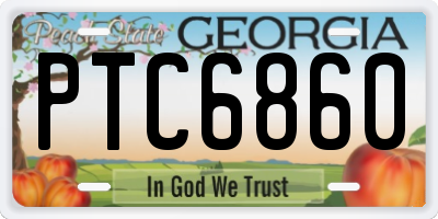 GA license plate PTC6860