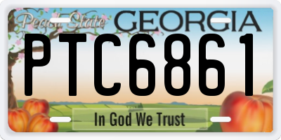 GA license plate PTC6861