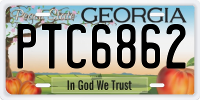 GA license plate PTC6862