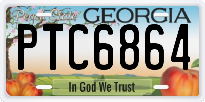 GA license plate PTC6864