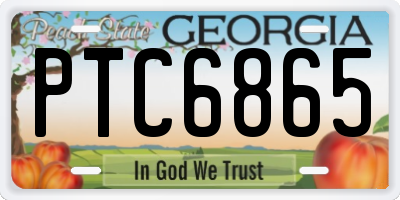 GA license plate PTC6865