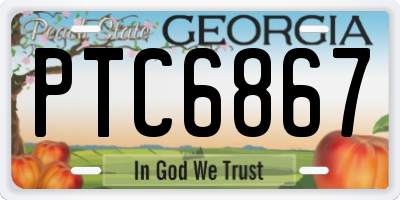 GA license plate PTC6867