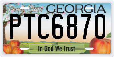 GA license plate PTC6870