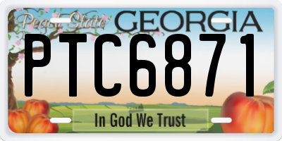 GA license plate PTC6871