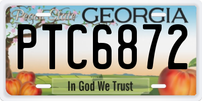 GA license plate PTC6872