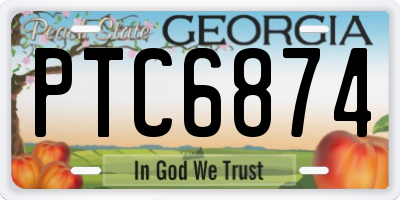 GA license plate PTC6874