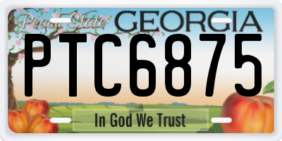 GA license plate PTC6875