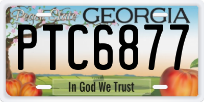 GA license plate PTC6877