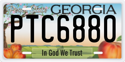 GA license plate PTC6880