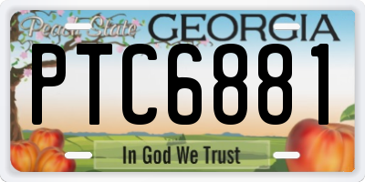 GA license plate PTC6881
