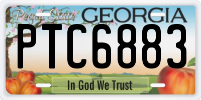 GA license plate PTC6883