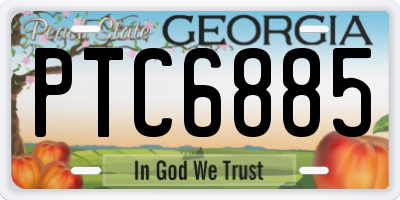 GA license plate PTC6885