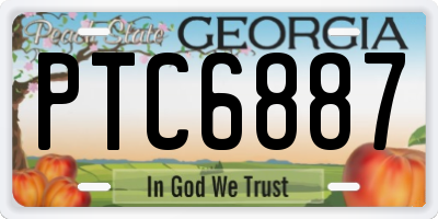 GA license plate PTC6887