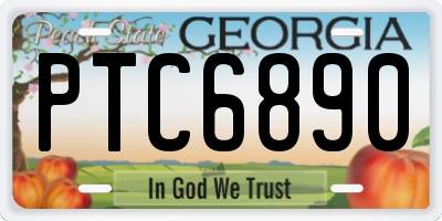GA license plate PTC6890