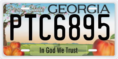 GA license plate PTC6895