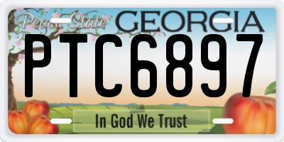 GA license plate PTC6897
