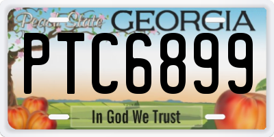 GA license plate PTC6899