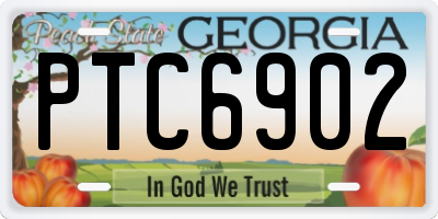 GA license plate PTC6902