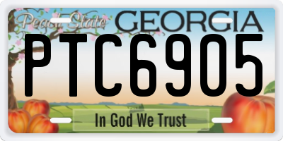 GA license plate PTC6905