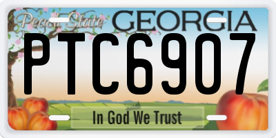 GA license plate PTC6907