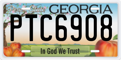 GA license plate PTC6908