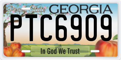 GA license plate PTC6909