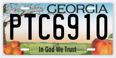 GA license plate PTC6910