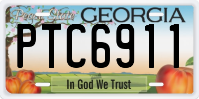 GA license plate PTC6911