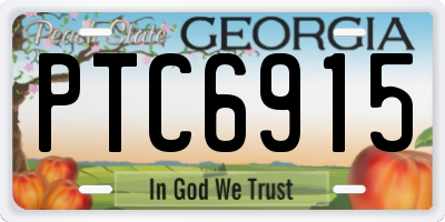 GA license plate PTC6915