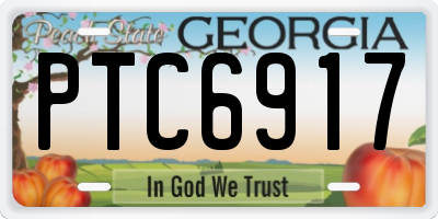 GA license plate PTC6917