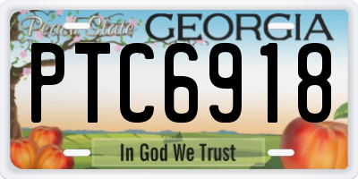 GA license plate PTC6918