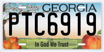 GA license plate PTC6919