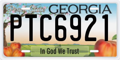 GA license plate PTC6921