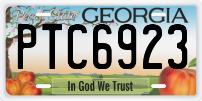 GA license plate PTC6923