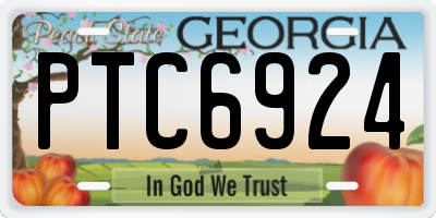 GA license plate PTC6924