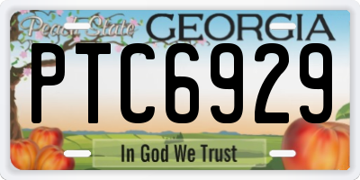 GA license plate PTC6929