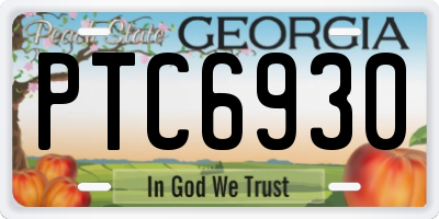 GA license plate PTC6930