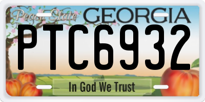 GA license plate PTC6932
