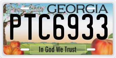 GA license plate PTC6933