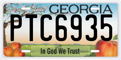 GA license plate PTC6935