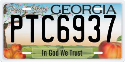 GA license plate PTC6937