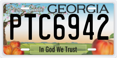 GA license plate PTC6942