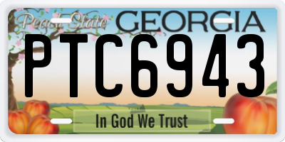 GA license plate PTC6943