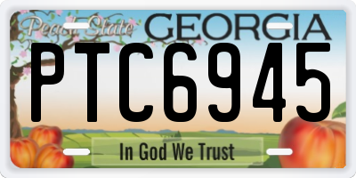 GA license plate PTC6945